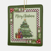 Gepersonaliseerde kerstboom, cadeaus Vrolijk Kerst Keramisch Ornament (Links)