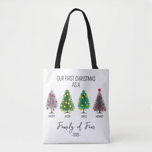 Gepersonaliseerde kerstboom Canvas tas (Voorkant)