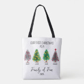 Gepersonaliseerde kerstboom Canvas tas (Achterkant)