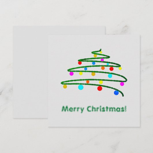 Gepersonaliseerde kerstboom en Ornamenten Tekening Feestdagenkaart (Voorkant / Achterkant)