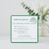 Gepersonaliseerde kerstboom feestuitnodiging kaart (Staand voorkant)