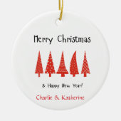 Gepersonaliseerde kerstboom Foto Ornament, op maat Keramisch Ornament (Voorkant)