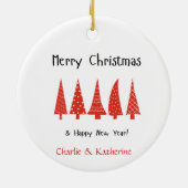 Gepersonaliseerde kerstboom Foto Ornament, op maat Keramisch Ornament (Achterkant)