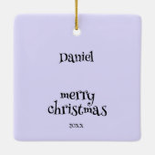 Gepersonaliseerde Kerstboom Gnome Ornament, Gnome Keramisch Ornament (Achterkant)