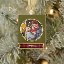 Gepersonaliseerde kerstboom gouden ornament verguld banner ornament