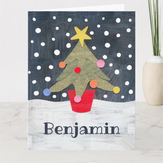 Gepersonaliseerde kerstboom kaart (Voorkant)