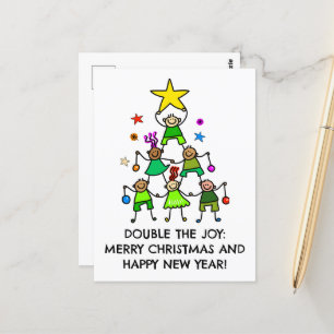 Gepersonaliseerde kerstboom Kinder Briefkaart