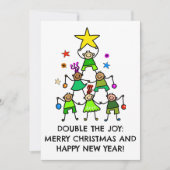 Gepersonaliseerde kerstboom Kinder Feestdagenkaart (Voorkant)