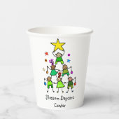 Gepersonaliseerde kerstboom Kinder Papieren Bekers (Achterkant)