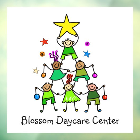 Gepersonaliseerde kerstboom Kinder Raamsticker (Vel 3)