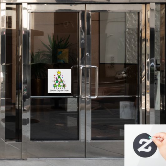 Gepersonaliseerde kerstboom Kinder Raamsticker (Kantoordeur)