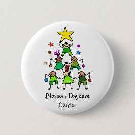 Gepersonaliseerde kerstboom Kinder Ronde Button 5,7 Cm