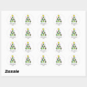 Gepersonaliseerde kerstboom Kinder Ronde Sticker (Vel)