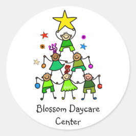 Gepersonaliseerde kerstboom Kinder Ronde Sticker