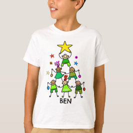 Gepersonaliseerde kerstboom Kinder Schattige T-shirt