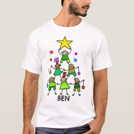 Gepersonaliseerde kerstboom Kinder T-shirt