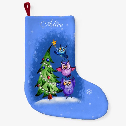 Gepersonaliseerde kerstboom kleine kerstsok (Voorkant)