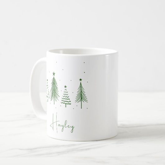 Gepersonaliseerde kerstboom koffiemok (Voorkant links)