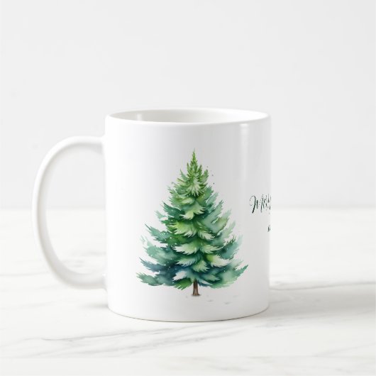 Gepersonaliseerde kerstboom koffiemok (Links)
