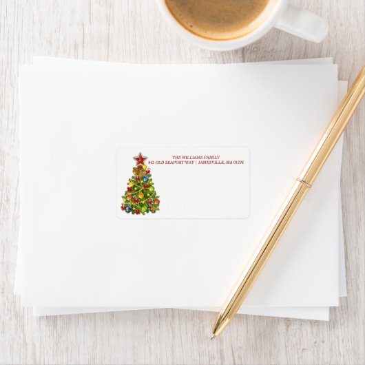 Gepersonaliseerde kerstboom Mailing Labels (Insitu)