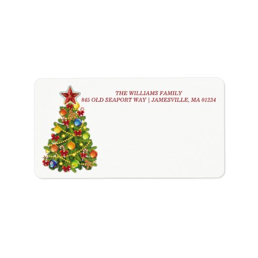 Gepersonaliseerde kerstboom Mailing Labels (Voorkant)