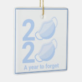 Gepersonaliseerde kerstboom met pandemisch masker keramisch ornament (Rechts)