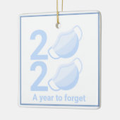 Gepersonaliseerde kerstboom met pandemisch masker keramisch ornament (Links)