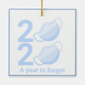 Gepersonaliseerde kerstboom met pandemisch masker keramisch ornament (Achterkant)