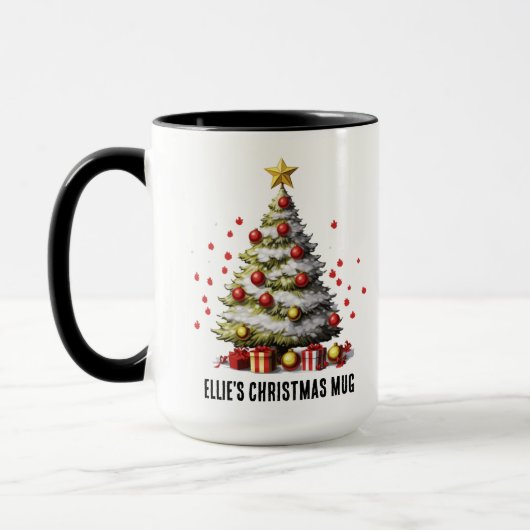 Gepersonaliseerde kerstboom Mok voor vrouwen (Links)