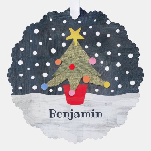 Gepersonaliseerde kerstboom ornament kaart (Voorkant)