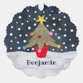 Gepersonaliseerde kerstboom ornament kaart (Voorkant)