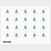 Gepersonaliseerde kerstboom ronde sticker (Vel)