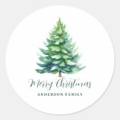 Gepersonaliseerde kerstboom ronde sticker (Voorkant)