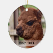 Gepersonaliseerde kerstboom voor alpaca-foto keramisch ornament (Links)