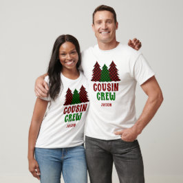 Gepersonaliseerde kerstboom voor neef-bemanningen t-shirt