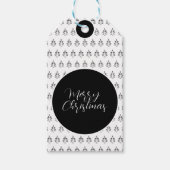 Gepersonaliseerde kerstboom zwart en wit cadeaulabel (Voorkant)