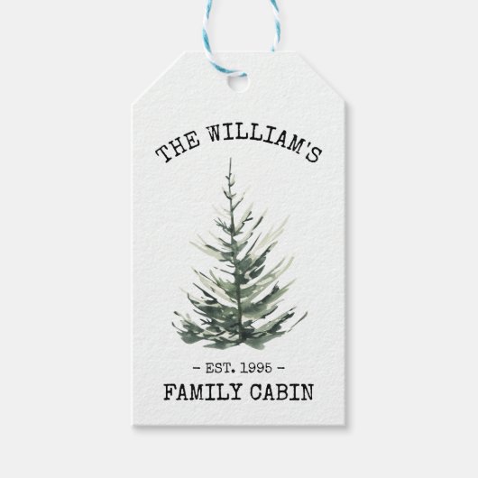 Gepersonaliseerde kerstboomboerderij cadeaulabel (Voorkant)