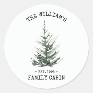 Gepersonaliseerde kerstboomboerderij ronde sticker
