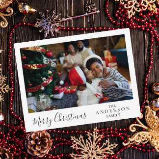 Gepersonaliseerde kerstboomfamilie briefkaart