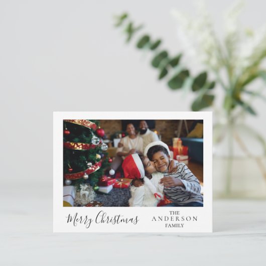 Gepersonaliseerde kerstboomfamilie briefkaart (Staand voorkant)