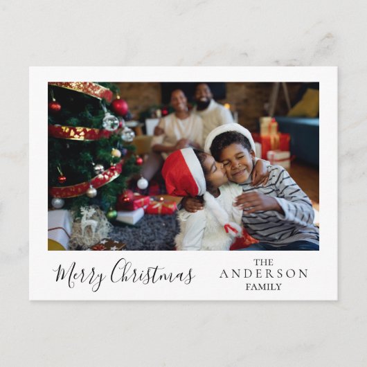 Gepersonaliseerde kerstboomfamilie briefkaart (Voorkant)