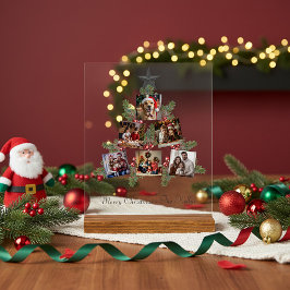 Gepersonaliseerde kerstboomfoto's acryl bord