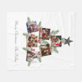 Gepersonaliseerde kerstboomfoto's fleece deken (Voorkant (Horizontaal))