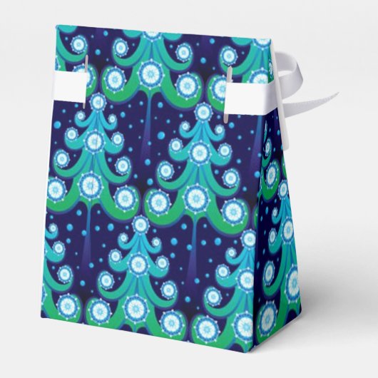 Gepersonaliseerde kerstboompatroonfort bedankdoosjes (Achterkant)