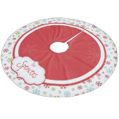 Gepersonaliseerde kerstboomrok Snowflake Fleece Kerstboom Rok (Gekanteld)