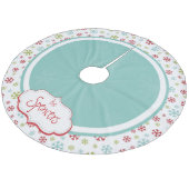 Gepersonaliseerde kerstboomrok Snowflake Fleece Kerstboom Rok (Gekanteld)