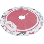 Gepersonaliseerde kerstboomrok Snowflake Fleece Kerstboom Rok (Gekanteld)