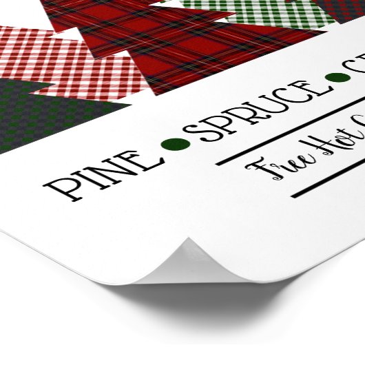 Gepersonaliseerde kerstboomstructuur Boerderij roo Poster (Hoek)