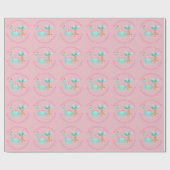 Gepersonaliseerde kerstboomstructuur voor het meis cadeaupapier (Vlak)