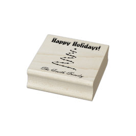 Gepersonaliseerde kerstboomvakantie rubberstempel